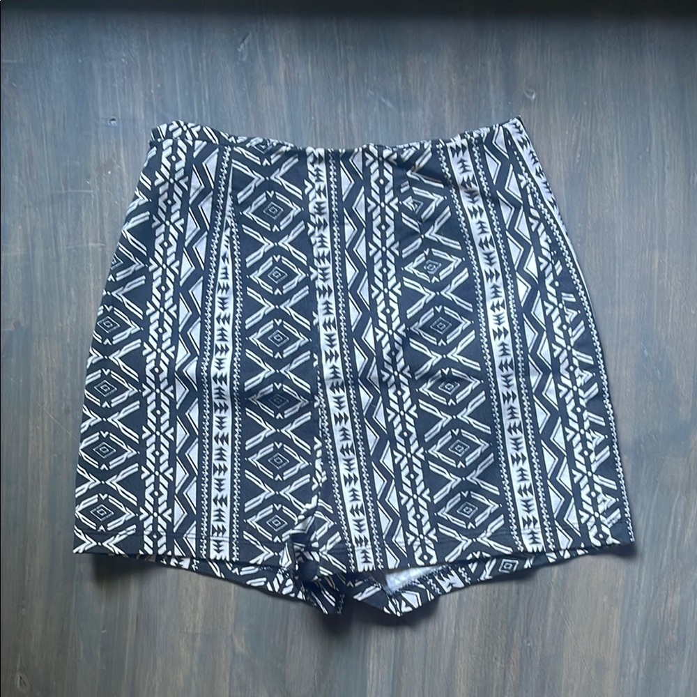 Charlotte Russe Black and White Tribal High Waist Shorts